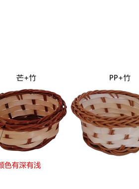 厂家迷你竹编篮子水果糖果零食小篮子编织收纳篮子盆栽篮