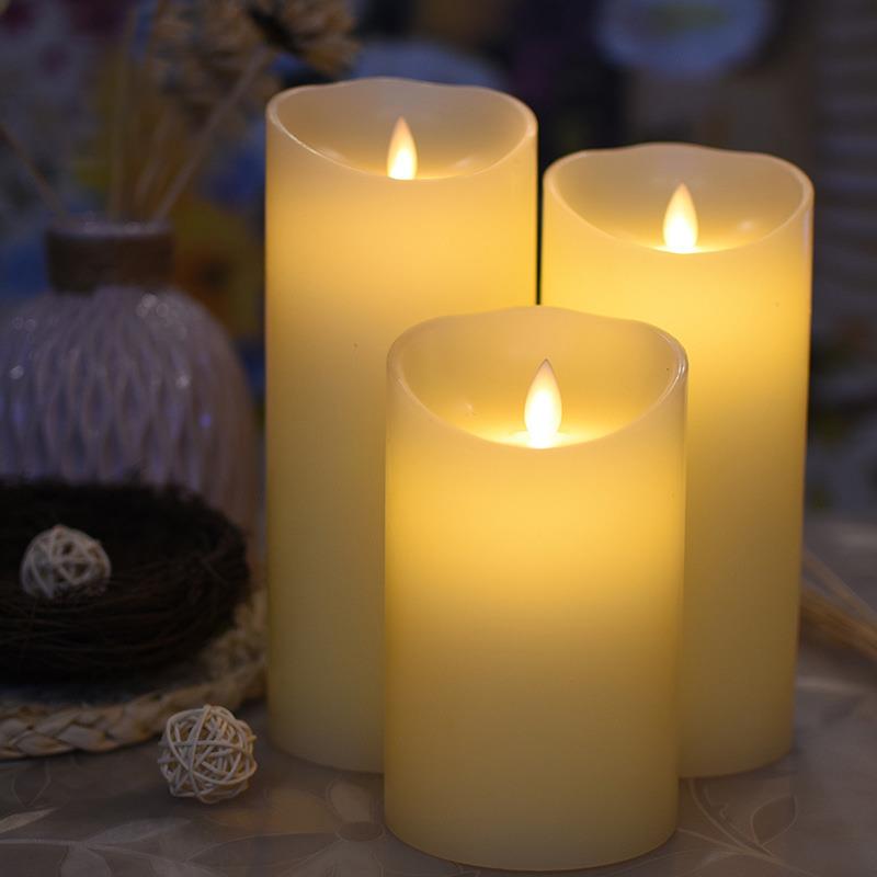 大直径电池遥控款彷真LED电子蜡烛灯芯摇摆剧本杀浪漫婚礼布置 - 图0