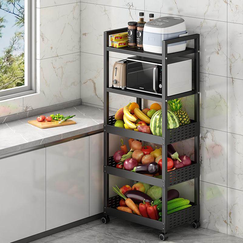 厨房蔬菜置物架收纳筐落地多层水果微波炉烤箱收纳家用移动多功能,淘宝优惠券,粉丝福利购,淘宝优惠卷