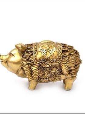 正品猪金摆件纯客铜招财 十二生肖猪铜猪工品厅电视柜酒柜装艺饰