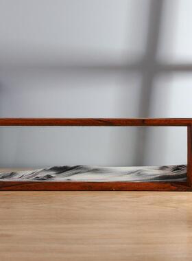 画创意轻奢立体流沙摆件客玄关家居装/公饰办厅室桌面解压玻璃沙