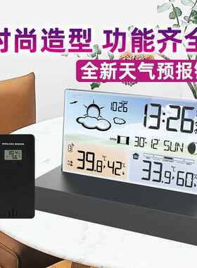 跨境新品透明玻璃气象闹钟3396C彩zx3396C屏R线F多功能天气预报电