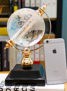 北欧式水晶球地球仪轻奢家居摆饰酒柜书房书柜装饰工艺礼品摆饰商