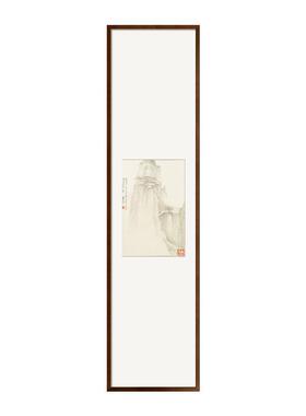 梅清黄山十九景山水画新中式竖版长条玄关装饰画禅意茶室水墨挂画
