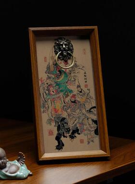 五路财神爷桌面摆件客厅玄关相框装饰画开业乔迁新居礼物好运暴富