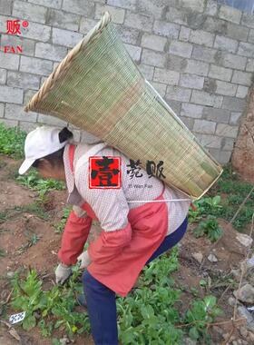 大号竹编云贵川背篓背篼农用采摘竹子背筐收纳筐装沙子背箩竹制品