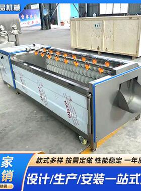 全自动土豆红薯刷泥毛辊清洗设备人参芥菜疙瘩去泥毛辊清洗机