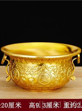 高档纯铜聚宝盆招件财家用香炉聚客厅工艺品装饰摆中式财大号送礼