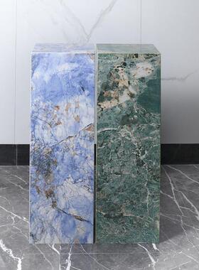 现代大塑理石底座落地摆台酒店厅KTJZ关V玄艺术品摆客件石墩雕展