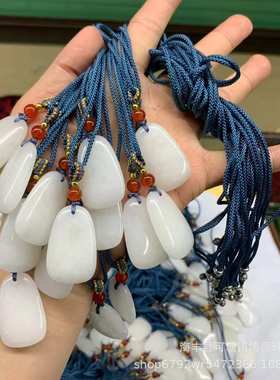 天然和田玉白玉无事牌方牌方块吊坠料子细腻密度好厂家批发