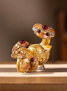 正品朱秉人铜质金蛇财品蛇年饰生书肖生日礼物房办公室办桌装饰饰