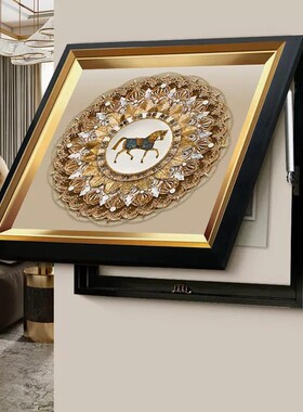 轻奢可推拉电表箱装饰画现简约餐厅遮挡壁画客厅配电箱档挂画