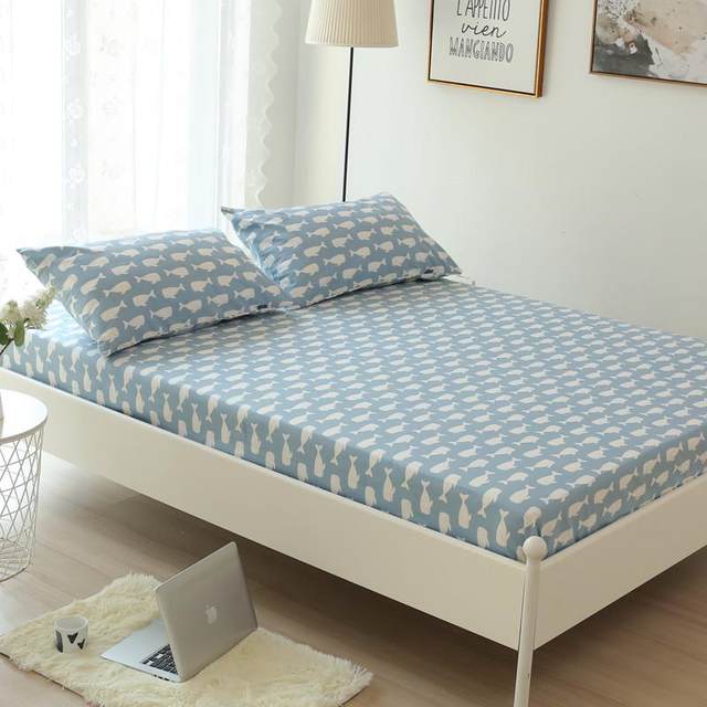 Single piece of bed sheet, cotton, cotton twill blue whale sheet 1.2 meters 1.5 meters 1.8 meters 2.0 meters bed