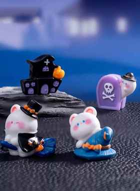 跨境外贸微景观创意万圣节南瓜幽灵节日 DIY装饰品桌面树脂小摆件