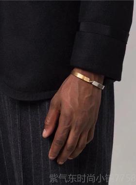 高档古旧扭曲复情做侣款刻字金属手环 莫比乌斯环经典银同手镯情