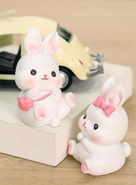 创意可爱软萌少女心糯米兔摆件家居客厅桌面装饰乔迁新居礼物礼品