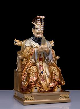 龙王铜像东海龙王四季龙王座龙王神像全铜彩绘家居敬拜装饰品
