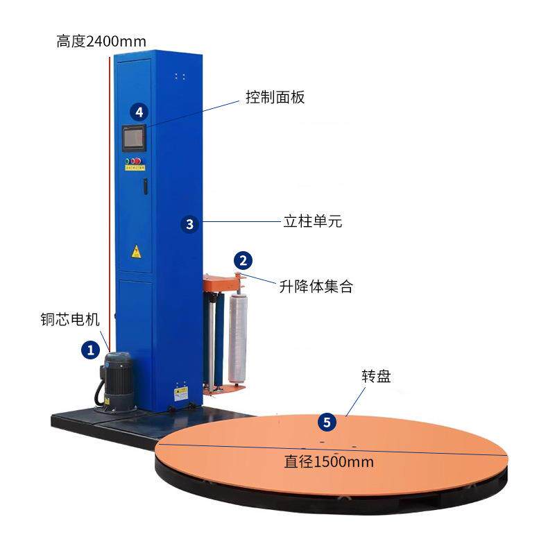 全自动缠绕膜打包机电动压顶包装大型工业缠绕机缠绕拉伸托盘定制 - 图3