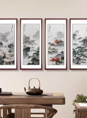 轻奢现代简约玄关装饰画进门入户玄幻挂画走廊尽头招财竖版苏绣画