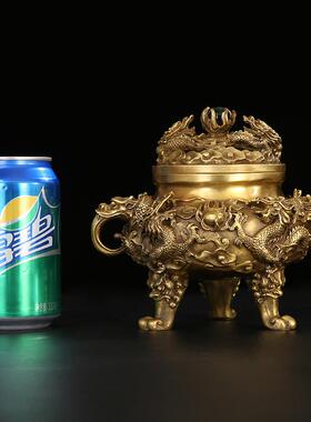 高档匠泽铜魂 铜香炉古龙檀熏九仿香炉香道佛具用品居室佛堂香炉