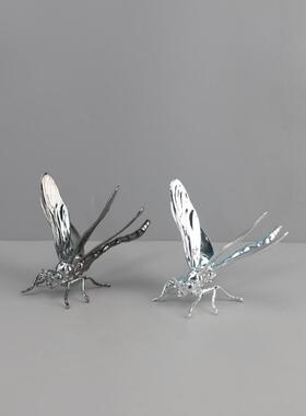 欧式轻1143金属昆虫蜻蜓动物雕塑摆奢件客厅卧室玄关酒店软装家饰