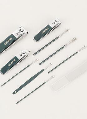 Anti-splash large nail clipper set, 10-piece home manicure t