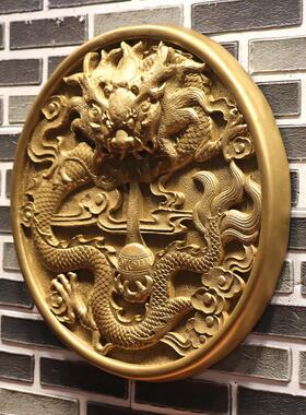 中式树脂立体浮雕祥龙壁饰背景墙玄关墙面装饰可室外建筑墙面民宿