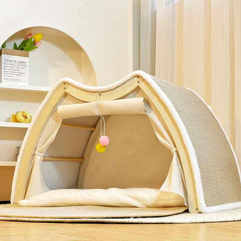 猫帐篷剑麻猫抓板一体耐磨超大四季通用狗窝猫别墅实木封闭式猫窝,淘宝优惠券,粉丝福利购,淘宝优惠卷