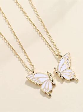 Best Friend Butterfly Necklace for Women Friendship Necklace