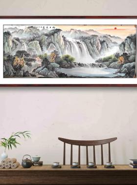 客厅办公室手绘国画水墨山水画沙发背景东墙装饰画挂画定制靠山图