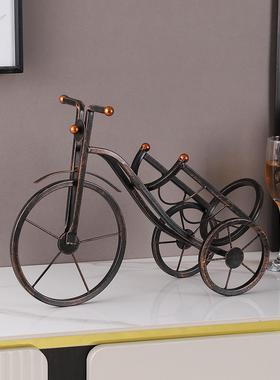 创意铁三轮车红酒架覆古军事炮塔装饰工业风格酒吧装饰家居工艺品