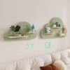 Yun PDK hanging board storage rack entrance entrance wall round upper half-shaped hole board surface storage rack partition solid wall wood