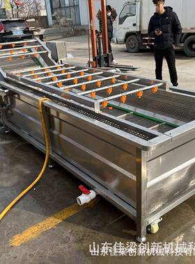 商用全自动气泡清洗机扇贝生蚝土豆芹菜扇形压喷淋纯物理清洗