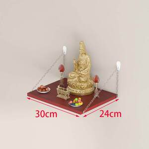 南天门观音香炉红木色供奉佛龛供台挂壁式木雕神楼墙上中式门口堂