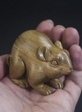 金楠木生肖羊动物湘工鼠牛虎兔龙丝蛇马猴鸡猪手把JS-SX-10件桌面