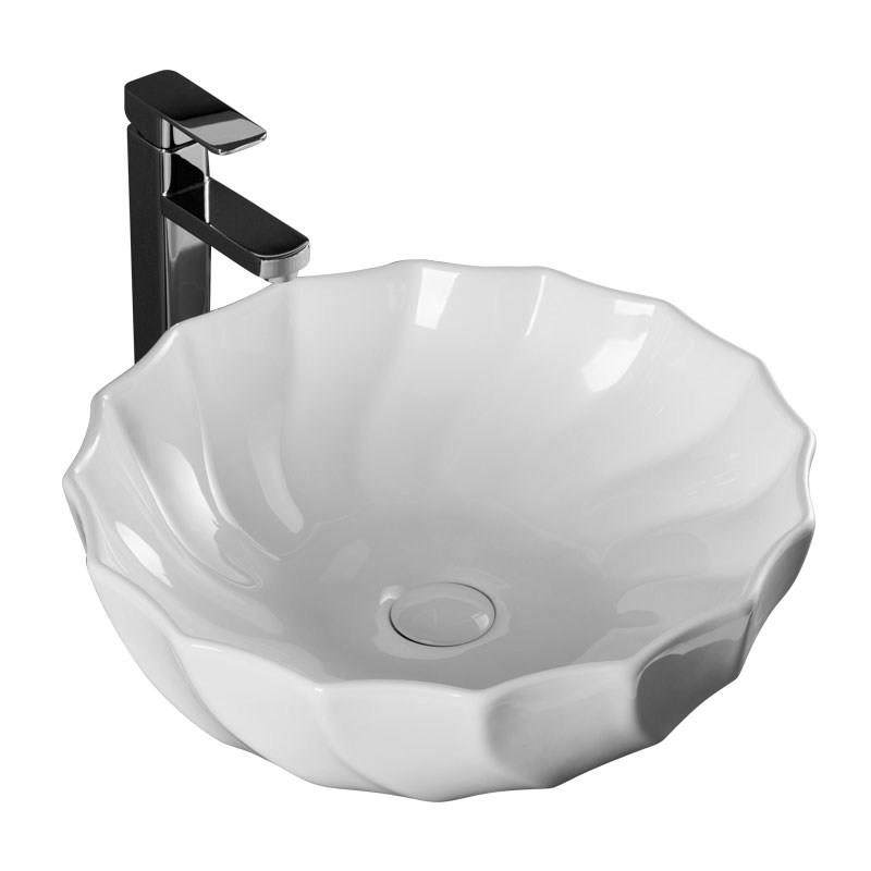 圆形台上盆陶瓷洗手面盆艺术碗盆卫生间洗漱池波浪纹460*460,淘宝优惠券,粉丝福利购,淘宝优惠卷