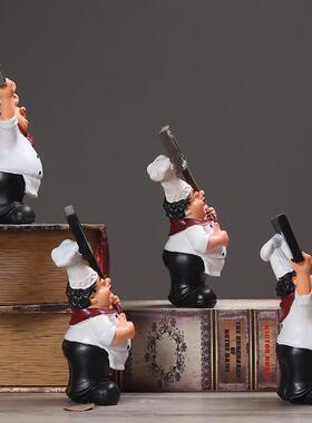 乡村田园现代创意厨师摆件西餐厅厨房咖啡馆家居软装饰品实用摆设