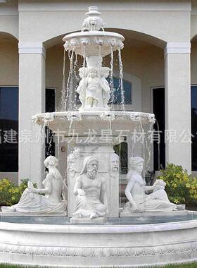石雕喷SD-541泉黄锈石水件钵大型金式麻中园林黄景观雕塑庭院水池