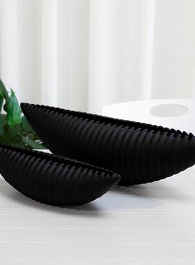 北欧现代极简个性异形创意贝壳花瓶客厅桌面树脂摆件轻奢软装饰品