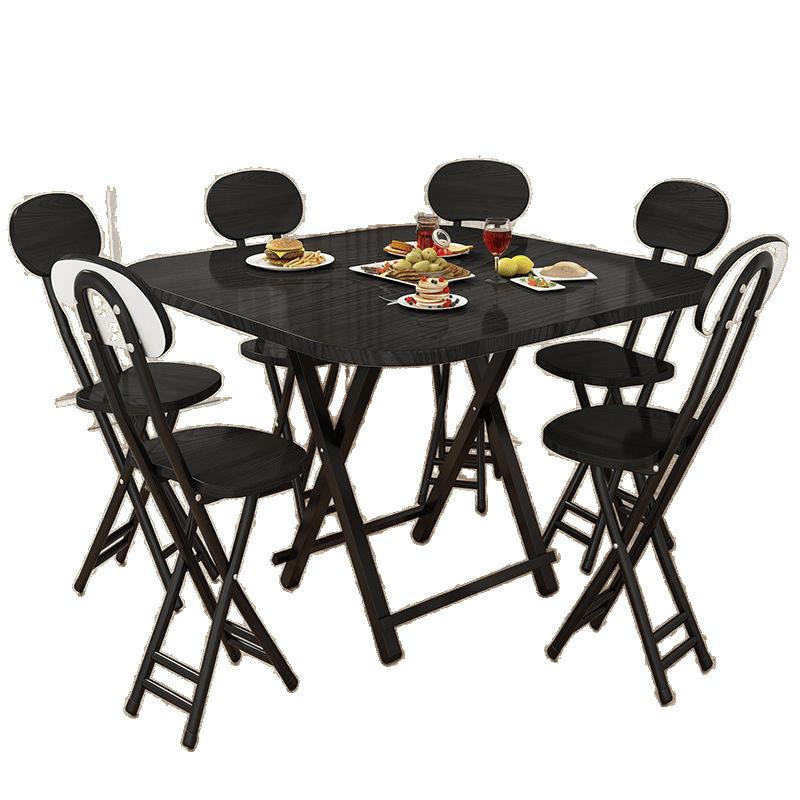 家用可折叠桌家用餐桌简易桌子4-10人大桌子正方形吃饭桌子加大桌 - 图3