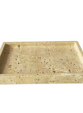 水果酒店宿装饰托盘茶室石道具黄托盘洞摆件客厅创意民样板间拍摄