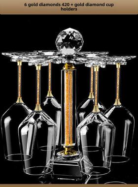 高端摆件家居饰品奢华高级感客厅水晶高脚红酒杯套装玄关乔迁实用