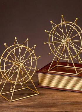 北欧ins摩天轮摆件酒柜创意客厅书房玄关装饰品摆件旋转模型生日
