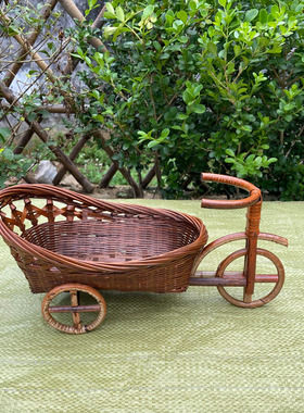 火锅店菜篮酒店油炸物手工竹编篮子凉菜盘子三轮推车蔬菜果盘餐具