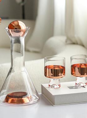 轻奢装饰品摆件艺术圆珠酒具酒壶酒杯醒酒器套装渐变色冷水壶水杯
