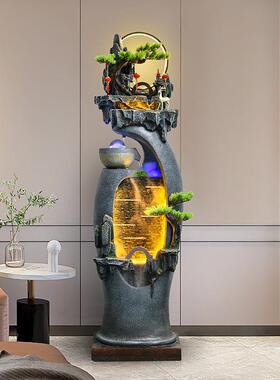 欧式喷泉流水摆件客厅落地创意假山生财造景观办公室内极简约装饰