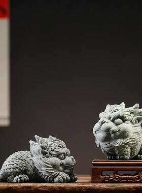 创意国潮品貔貅麒茶宠摆tb-69340件家石居客厅青砂瑞兽麟水精族箱