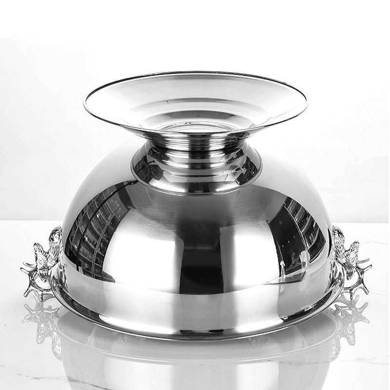 创意不锈钢鹿头冰桶 大号香槟盘欧式复古红酒洋酒冰酒盆冰桶13.5L,淘宝优惠券,粉丝福利购,淘宝优惠卷