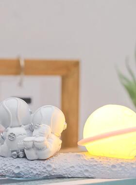情侣宇航员小夜灯家居卧室装饰氛围床头灯树脂工艺品摆件礼物创意