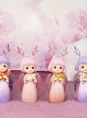 鹿鸣游歌女孩家居摆件树趣BB2600系脂工艺品少女办公装饰摆设品礼